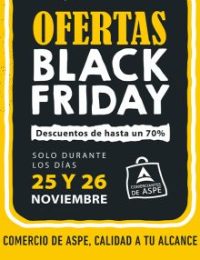 Las ofertas de Black Friday de los Comercios de Aspe a la vuelta de la esquina.