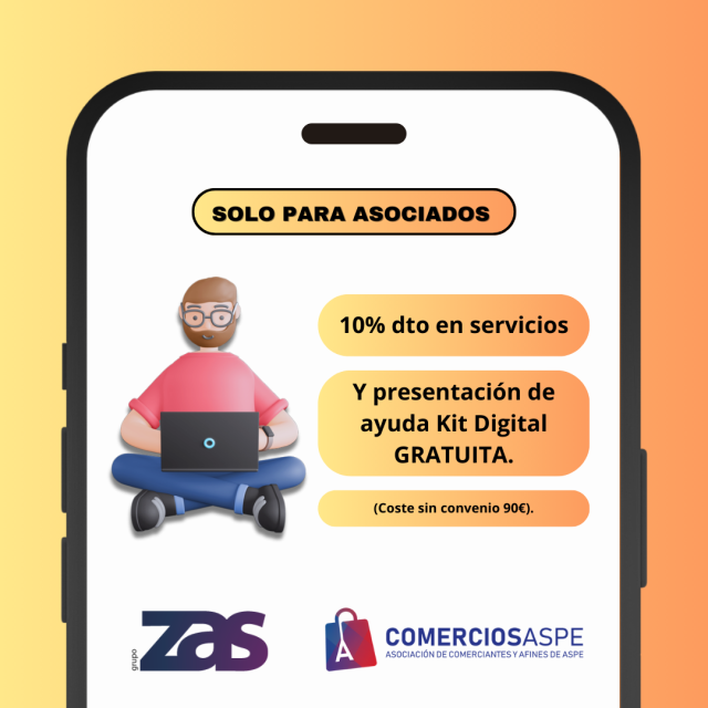 10% de descuento y presentación gratuita de la ayuda de Kit Digital en grupo Zas