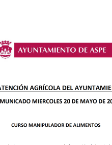 CURSO MANIPULADOR DE ALIMENTOS