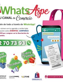 Aspe lanza «WhatsAspe», el nuevo canal digital para impulsar el comercio local