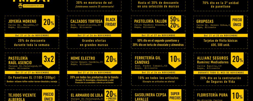 COMERCIOS CON DESCUENTOS BLACK FRIDAY