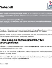 Todo lo que su negocio necesita, y SIN preocupaciones – Banco Sabadell